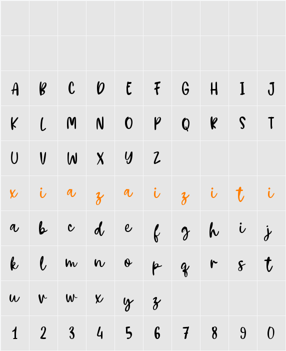 Gold Shery 字符映射表