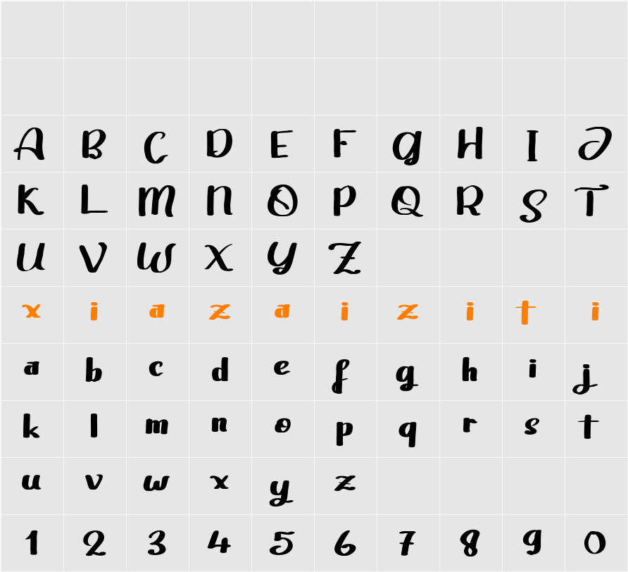 Hinadati 字符映射表