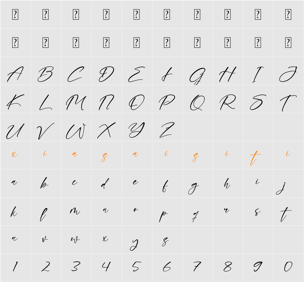 Hasthelics 字符映射表