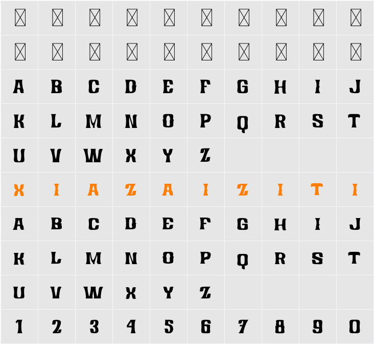 Hold Hand Display 字符映射表