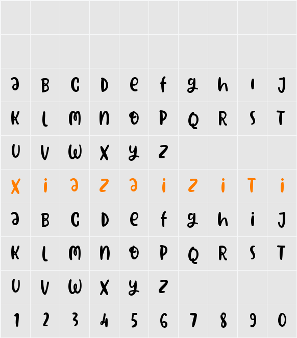 Hello Yellow 字符映射表