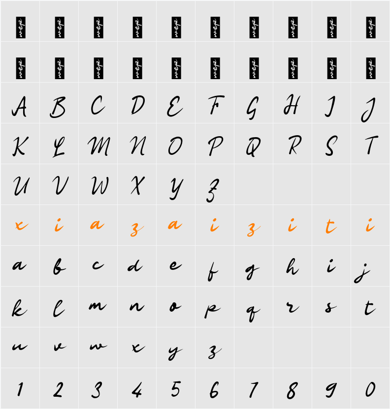 K Kendati Signature 字符映射表