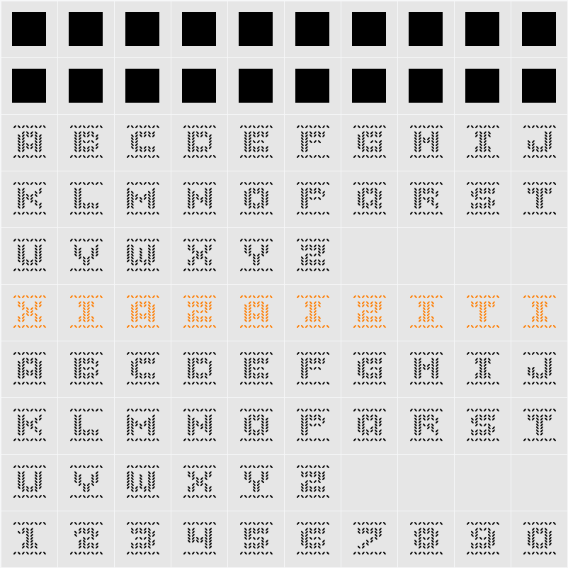 Jolly Sweater 字符映射表