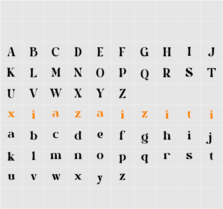 Glow Bloom DEMO 字符映射表