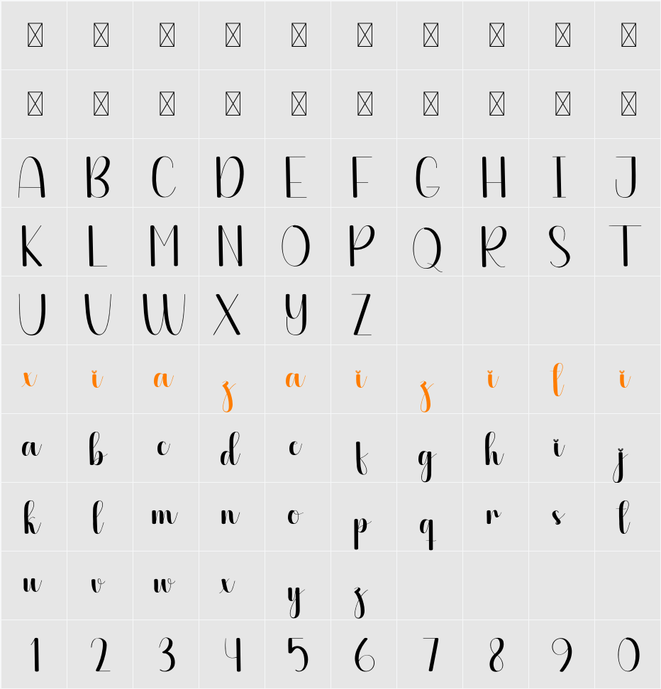 Falling 字符映射表