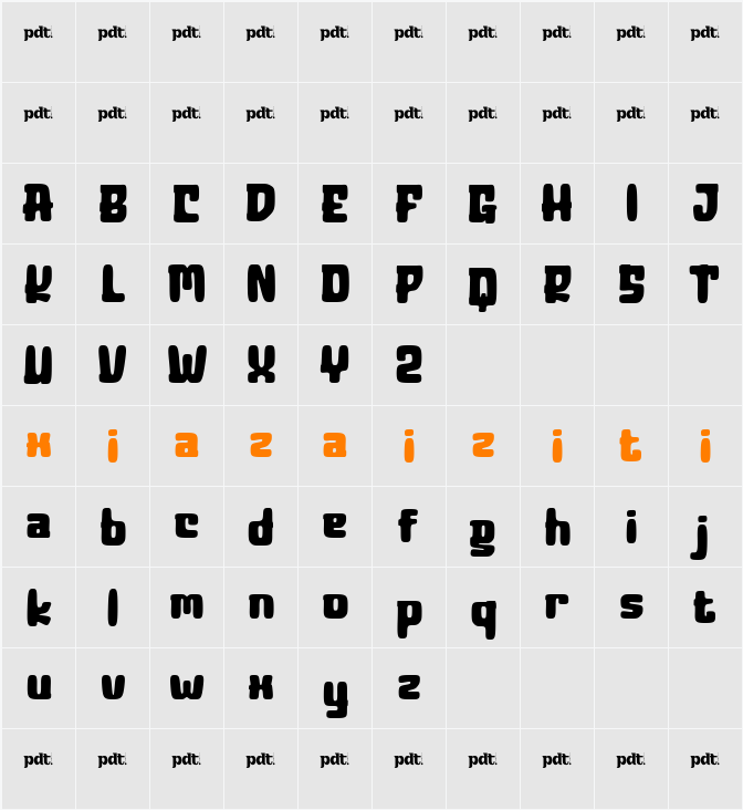 GLARY TROPIC Smooth 字符映射表