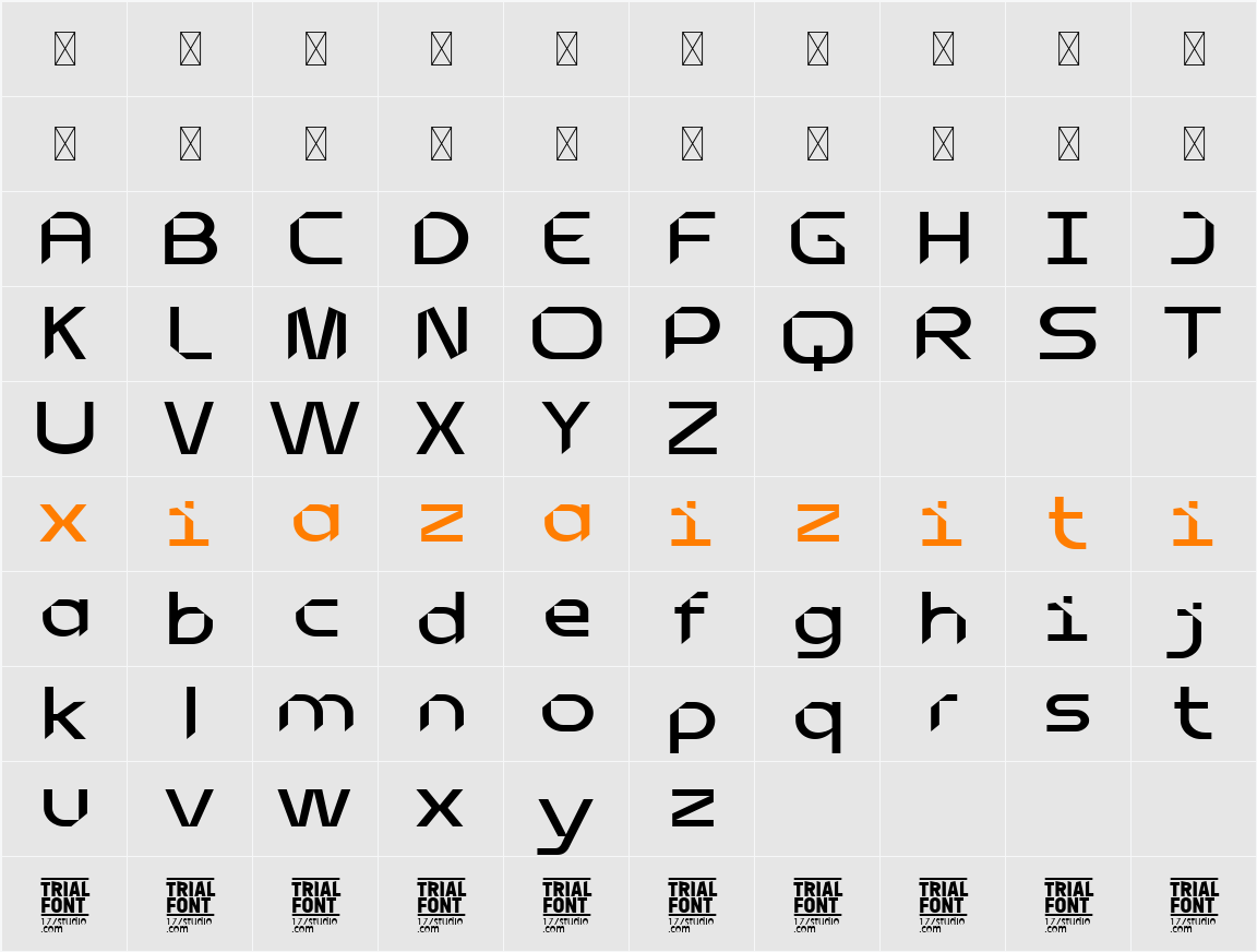 LIMITED CANVAS DEMO 字符映射表