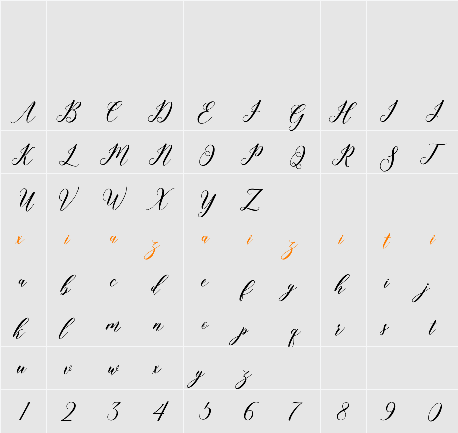 Kembali 字符映射表