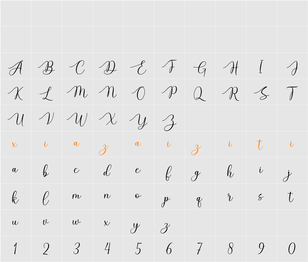 Hello Molydia 字符映射表