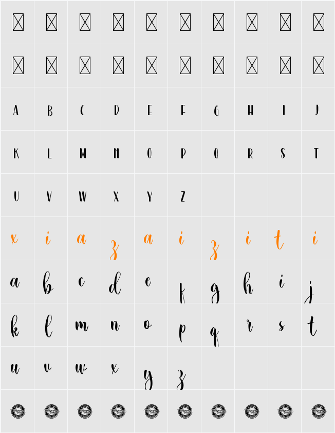 Happy For You Demo 字符映射表