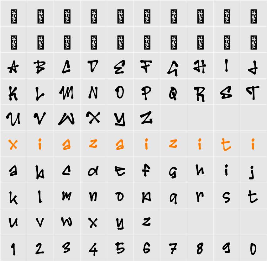 K Kesan Graffiti 字符映射表