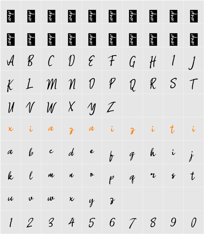 j Jemblem Script 字符映射表