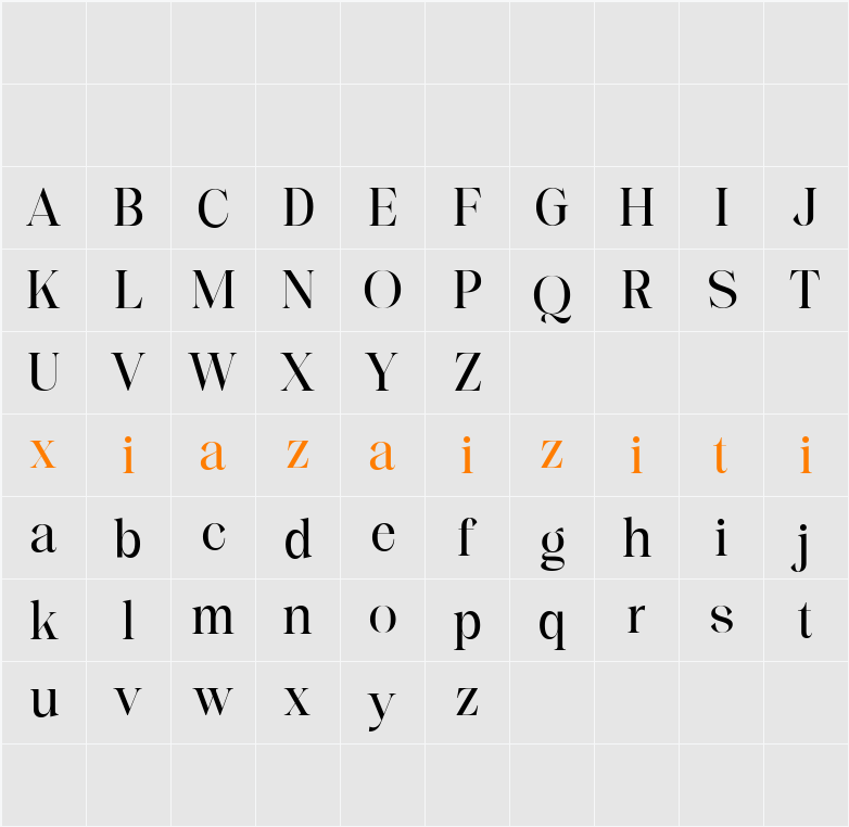 La Gateau DEMO 字符映射表