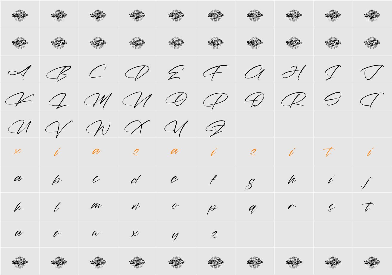 Marie Glachith DEMO VERSION 字符映射表