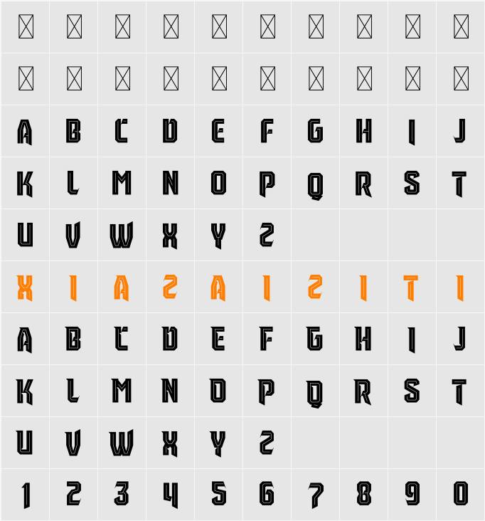 Leverkusen Free Personal Use 字符映射表