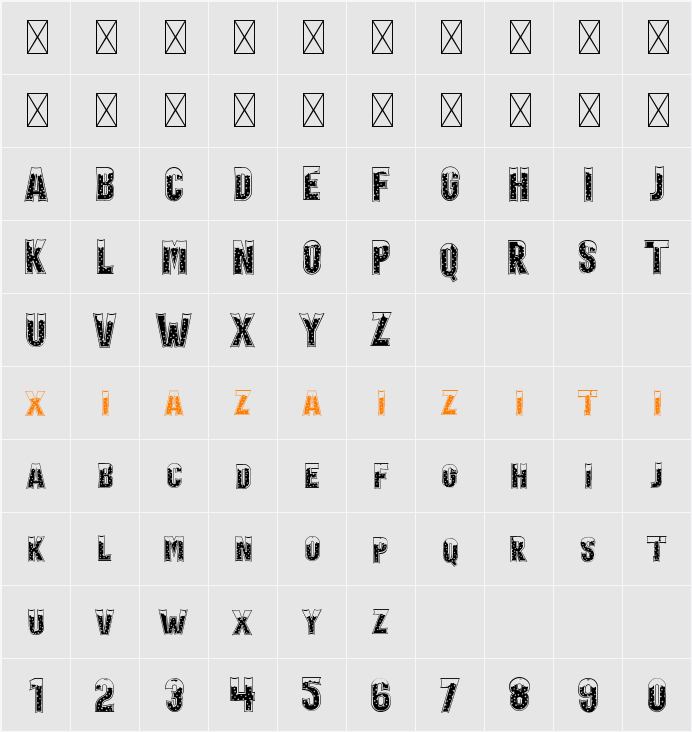 Holiday Harmony Snow 字符映射表