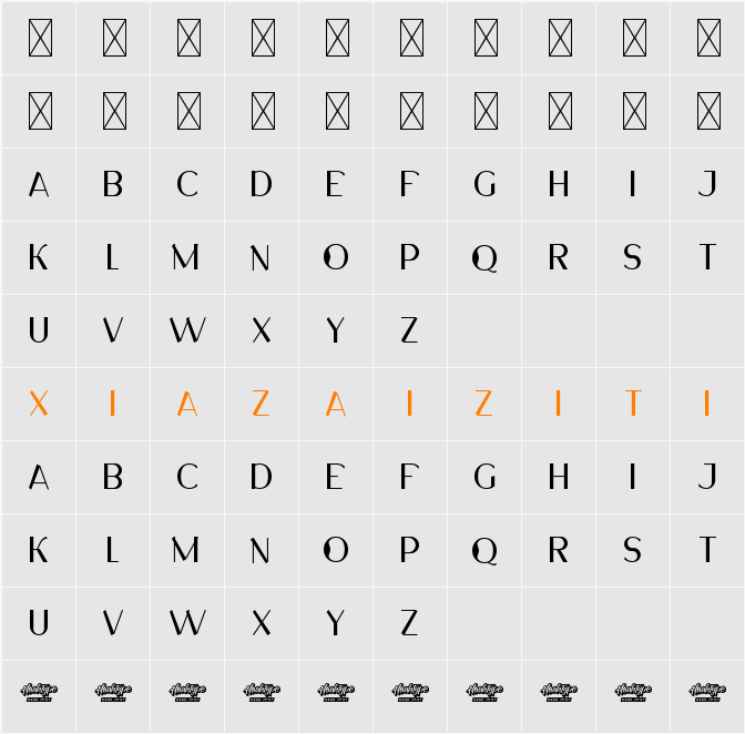 GlenwoodDemo 字符映射表