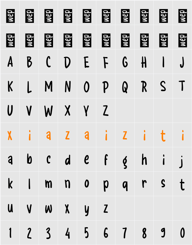 K Kibar Bendera 字符映射表