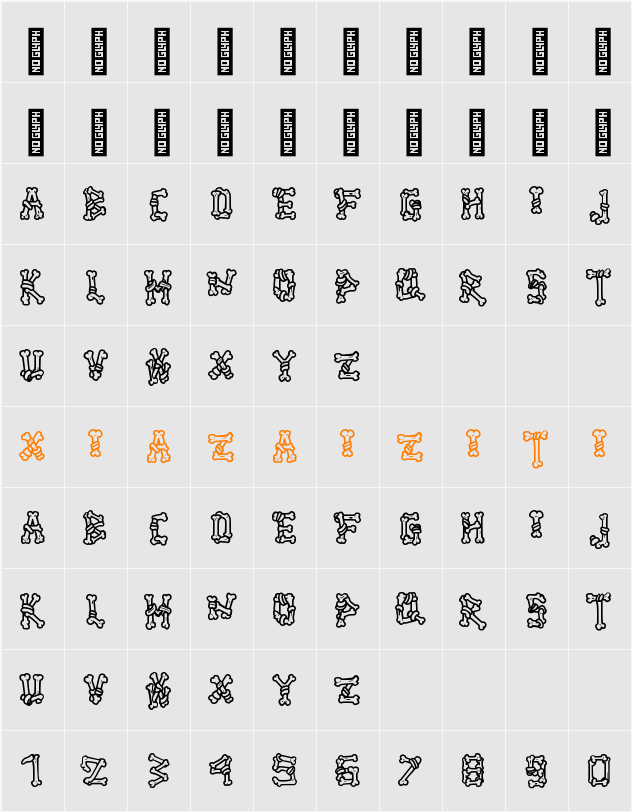 Ghoul Bone - Personal Use Outline 字符映射表