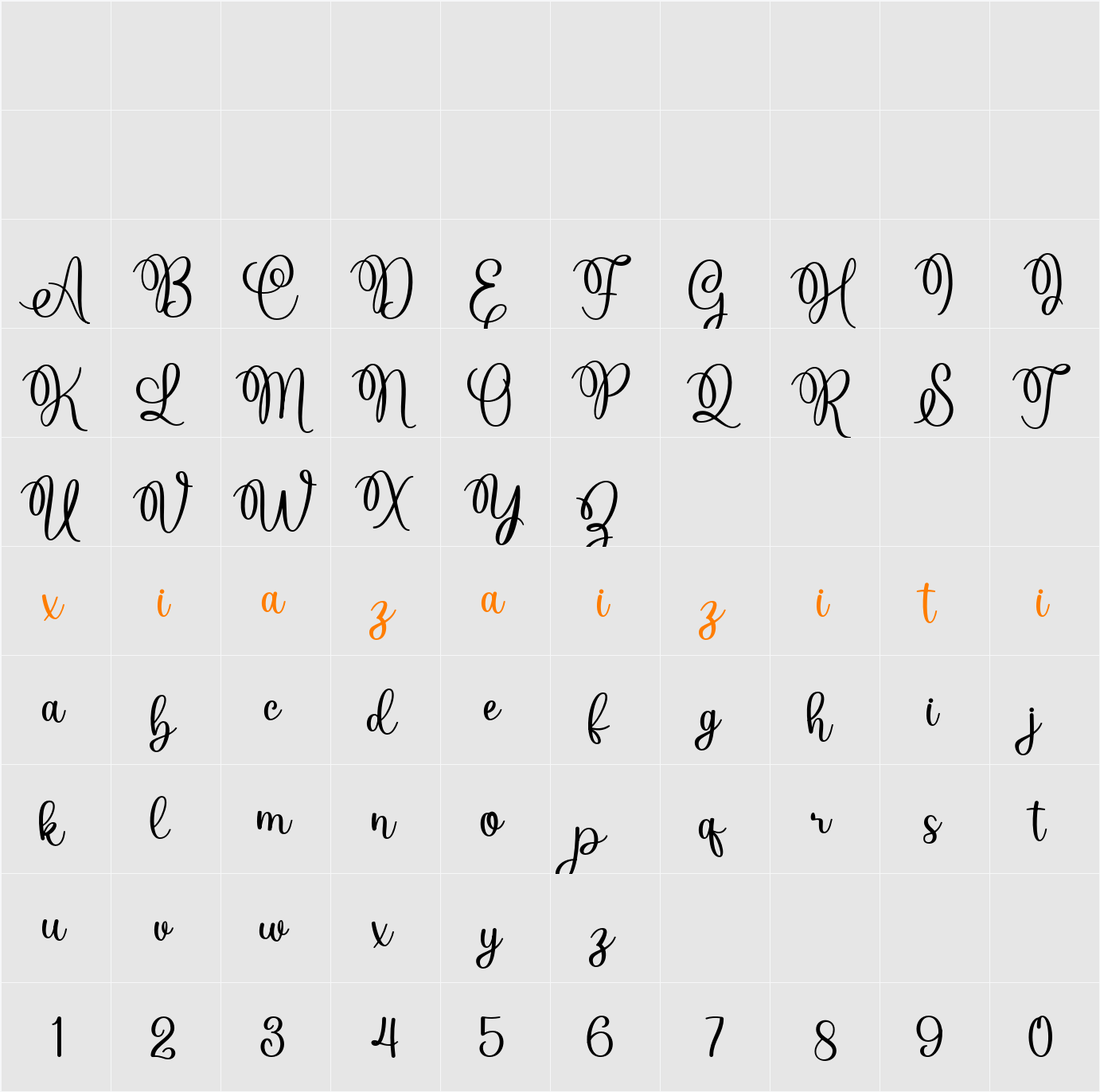 Holina Journey 字符映射表