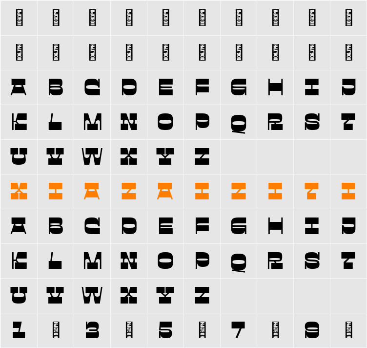Gunarti Trial Version 字符映射表