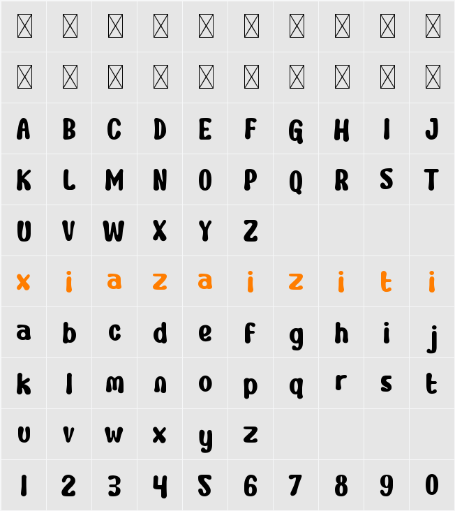 Joyful Turkey 字符映射表