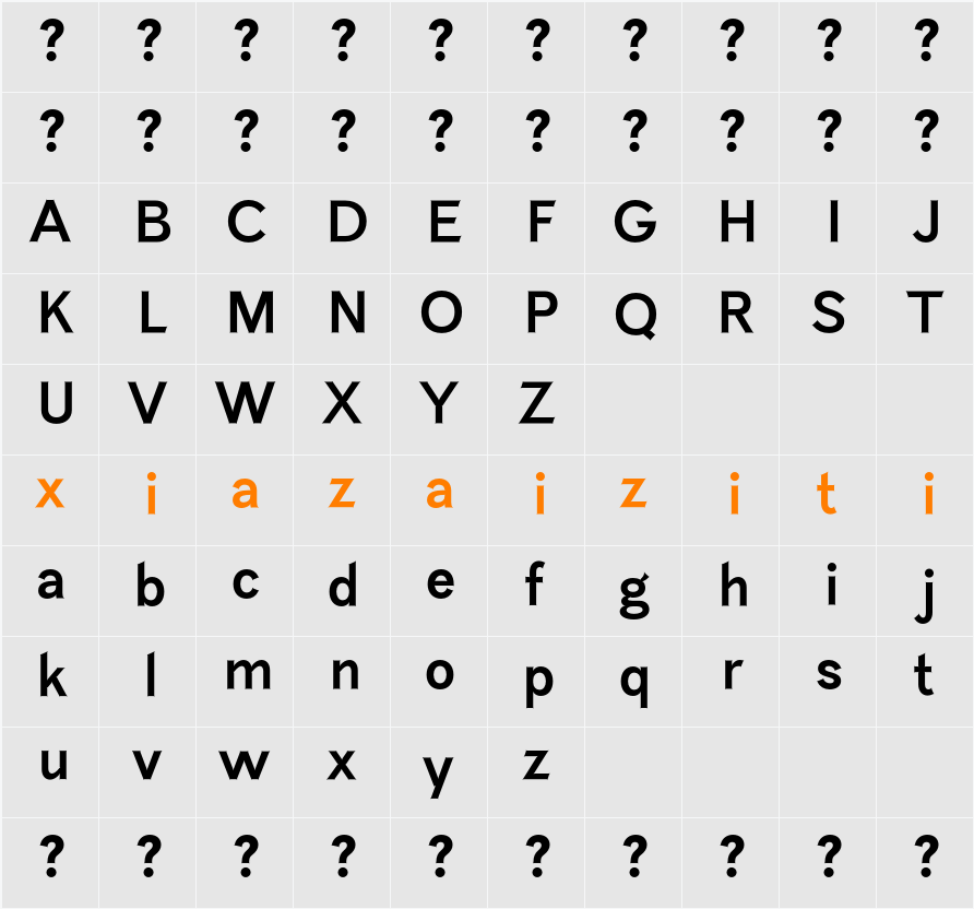 Caelia SemBd 字符映射表