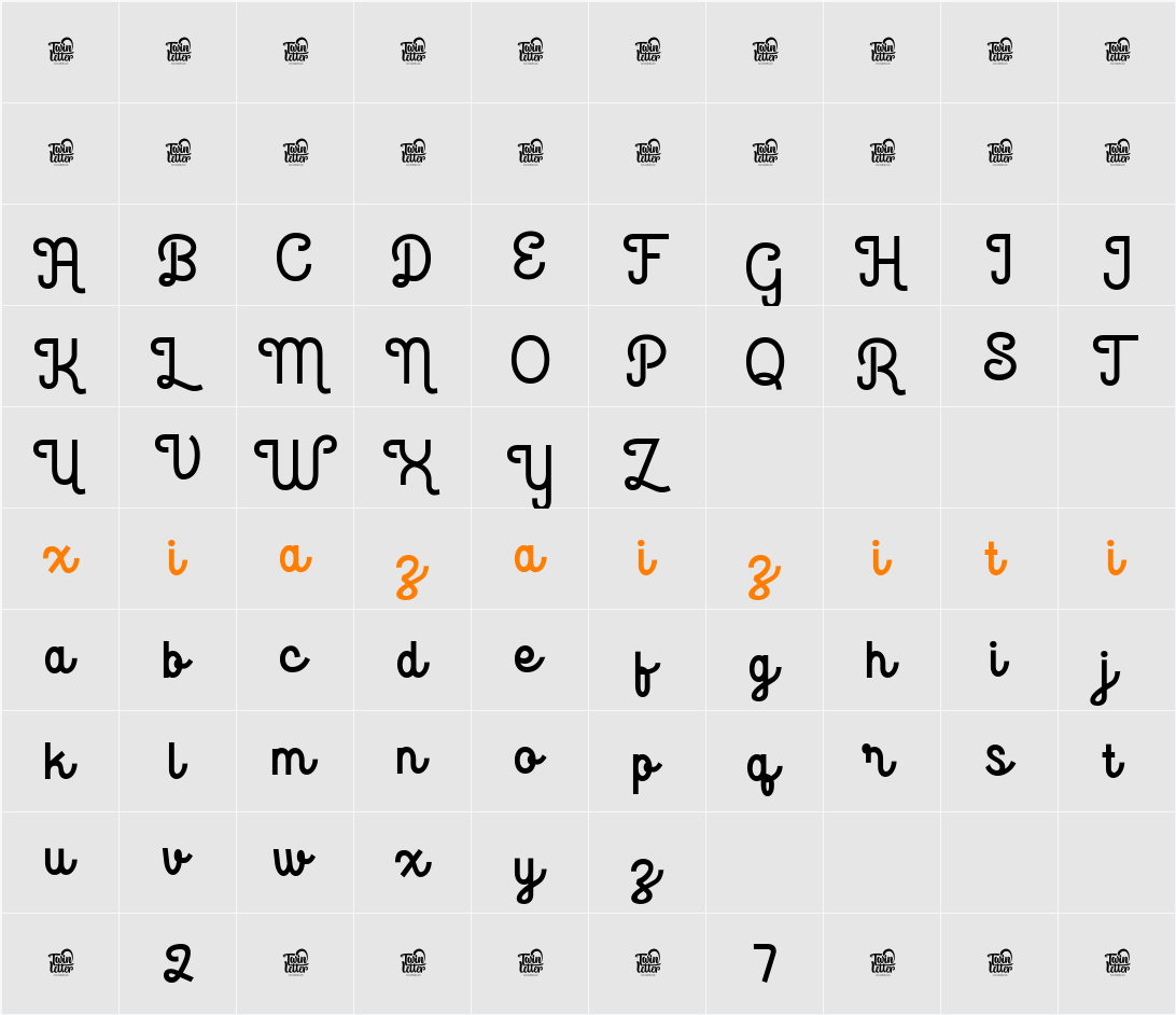 Marically Trial 字符映射表