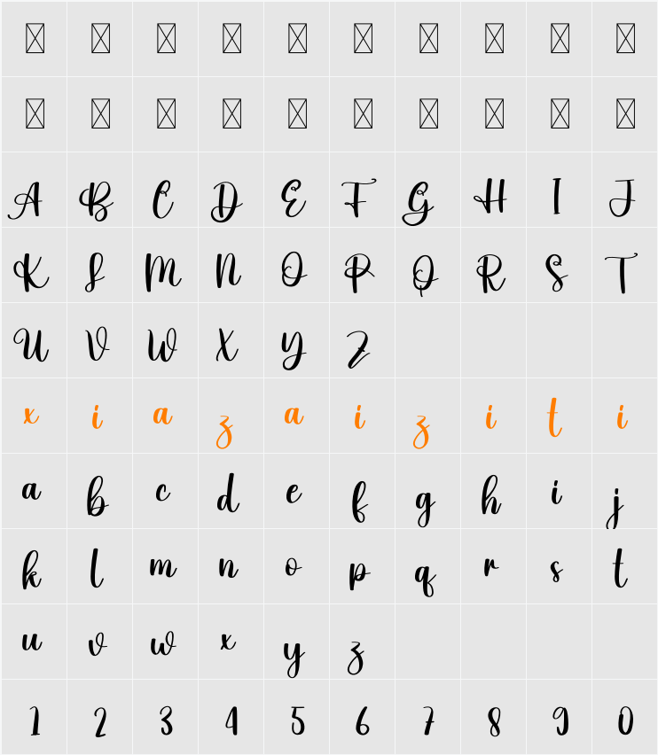 Love December 字符映射表