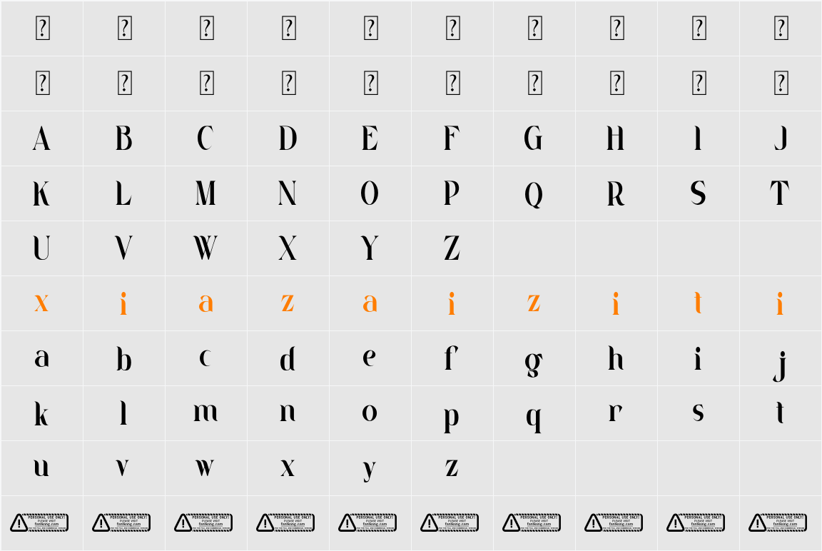 Marigold PERSONAL USE ONLY! 字符映射表