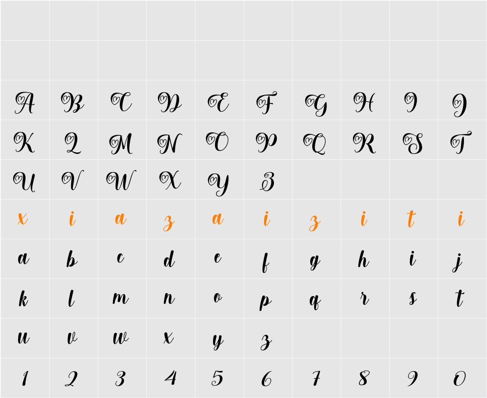 Lialisa 字符映射表