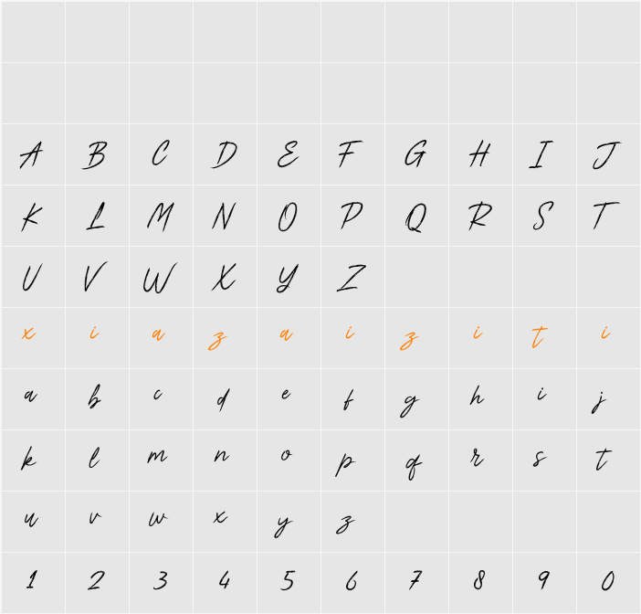 Kathiega 字符映射表