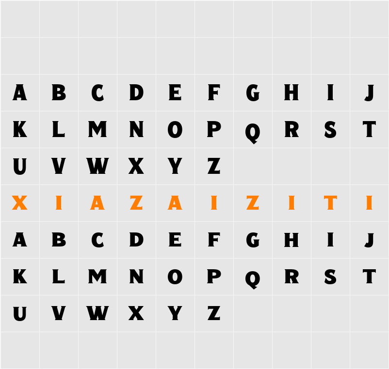 Ginder Demo 字符映射表