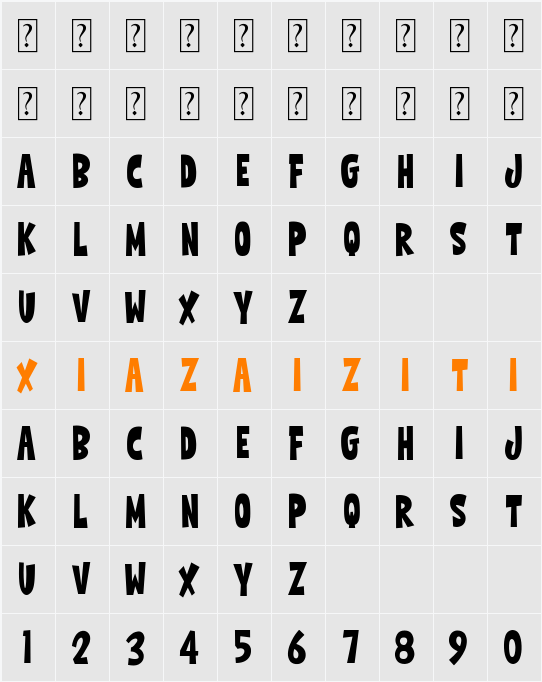 Good Shreak Regular 字符映射表