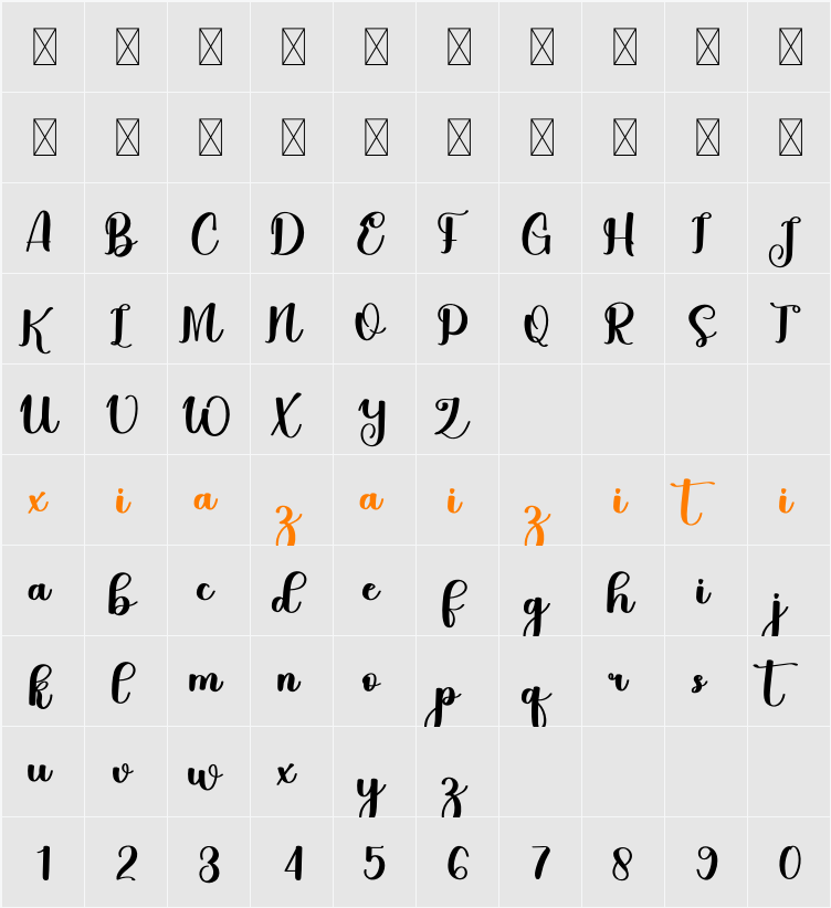 Kamila 字符映射表