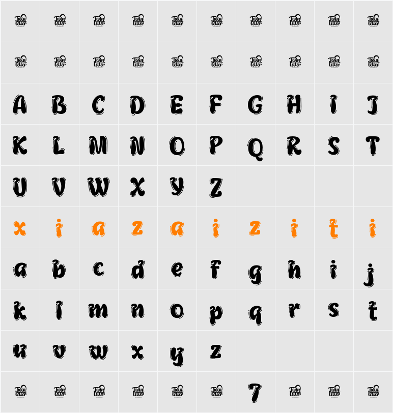 JHICTUR Trial 字符映射表