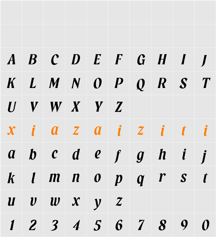 Grayscale 字符映射表