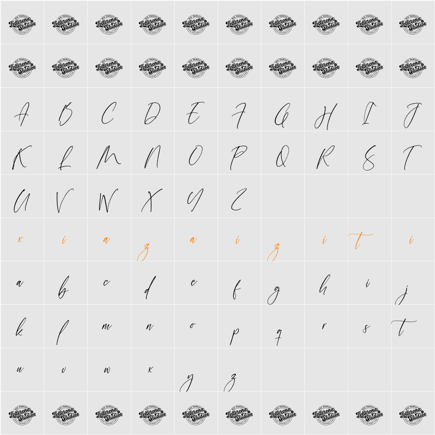 Marstime Brighters DEMO VERSION 字符映射表