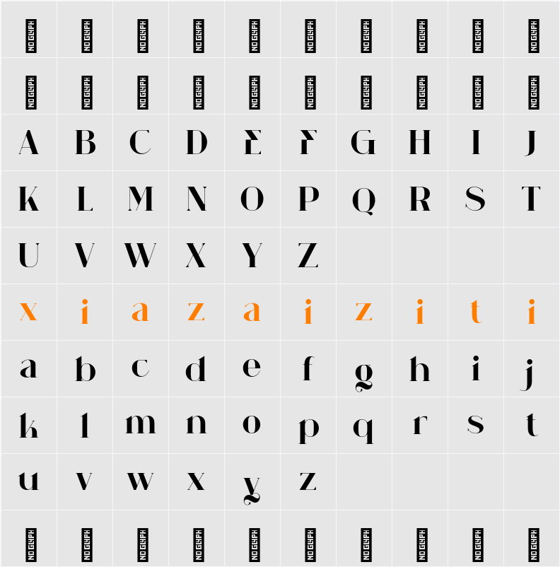 Maqria Vintage 字符映射表