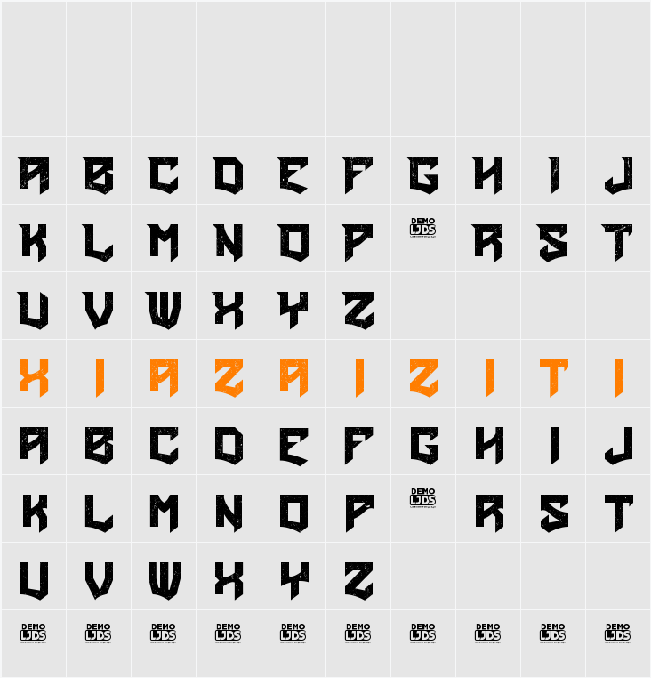 Gothic Blast DEMO 字符映射表