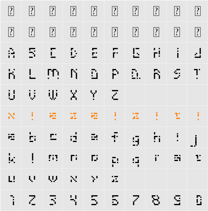 groutpix 字符映射表