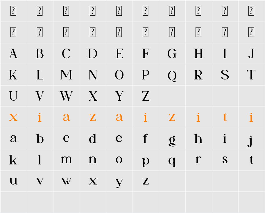 Lagoonya 字符映射表