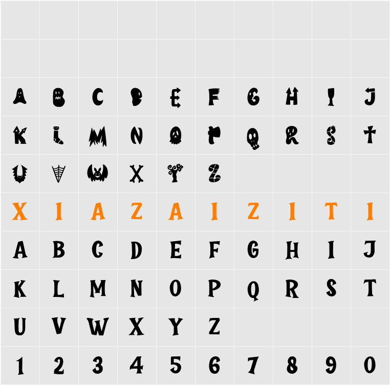 Ghoul Scratch Demo 字符映射表