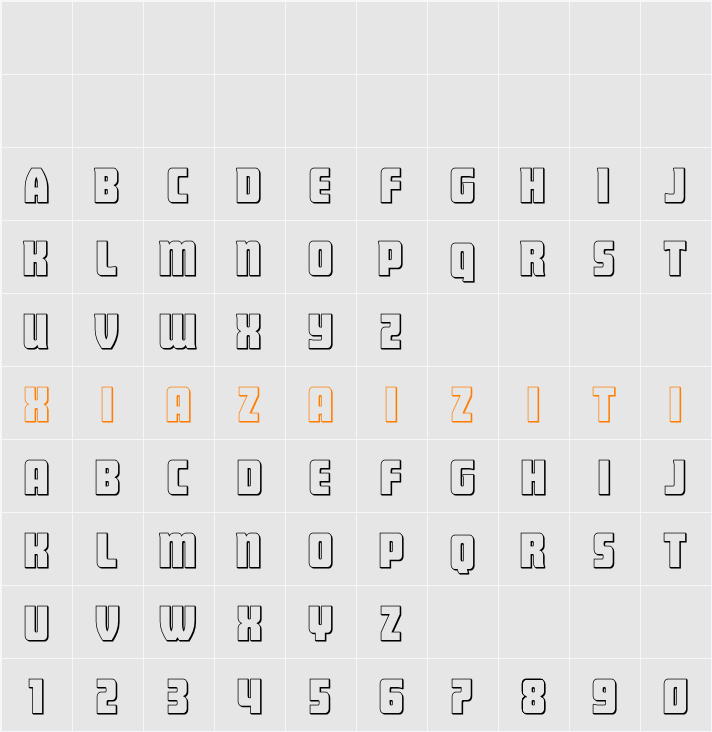 Intrepid Spear Straight 3D 字符映射表