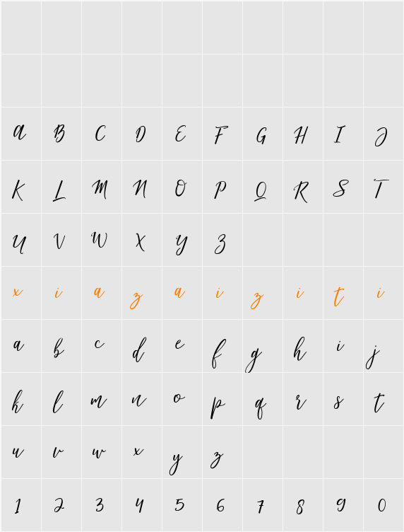 Matterhon Upright 字符映射表