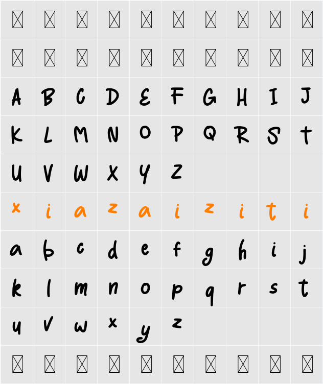 KidsToys Demo 字符映射表