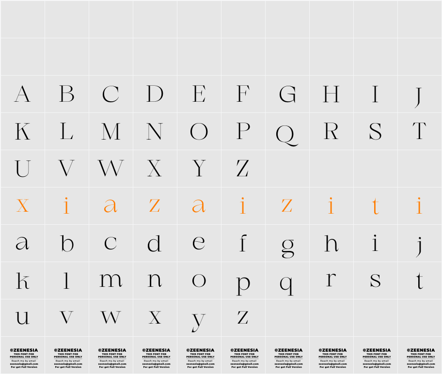Marginal Personal Use Only 字符映射表
