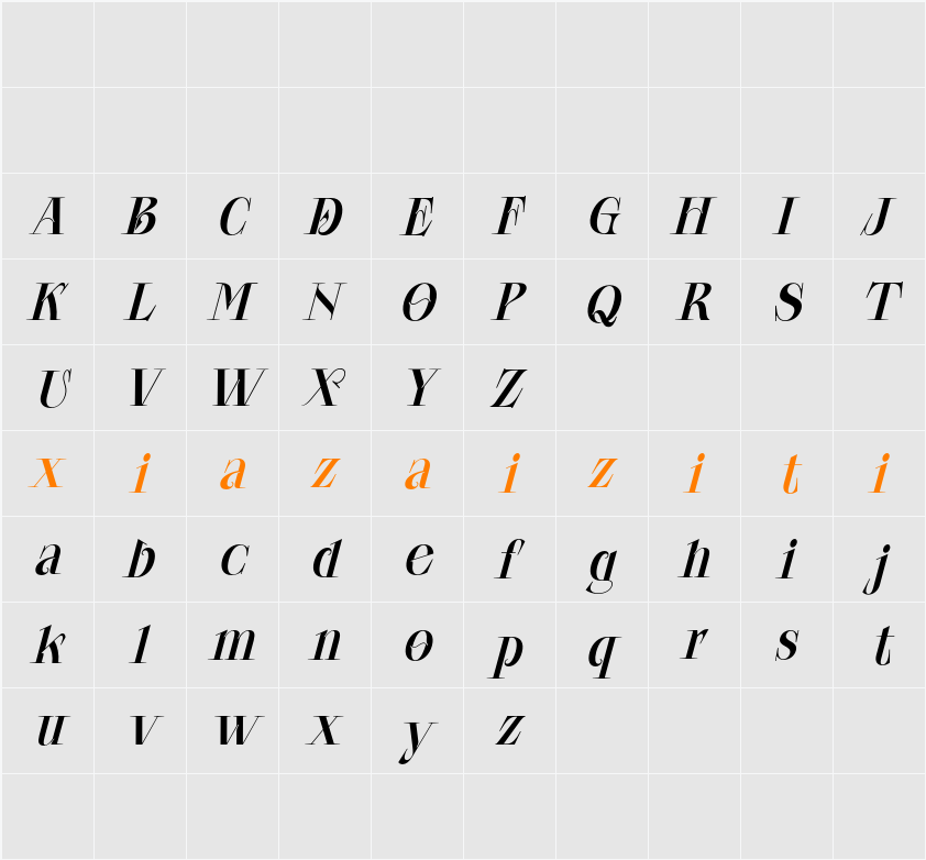 CF Morgause Ita 字符映射表