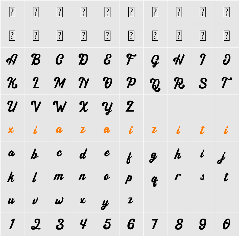 Handyrush 字符映射表