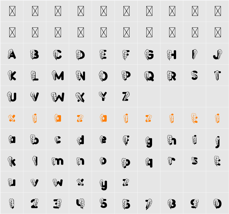 Green Delight Leaf 2 字符映射表